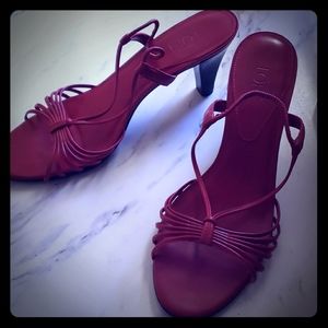 Loft red leather sandals